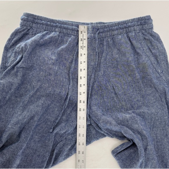 Old Navy Womens Linen Blend Jogger Pants Blue Heathered Drawstring Large - Picture 8 of 9